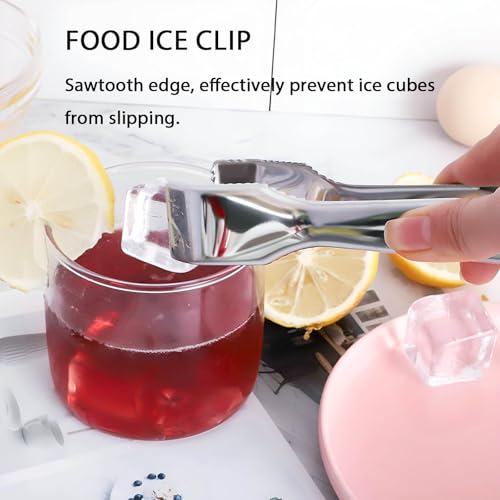 1pc Ice Tongs Multifunctional Stainless Steel Ice Clip Food Clip Spring Ice Clip Ice Tongs for Ice Bucket (Silver) - Image 5