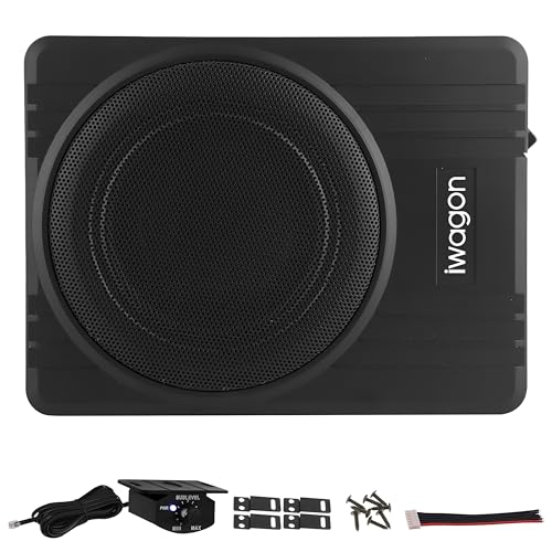 Image of iWagon- Car Subwoofer IWAG-06, N Series (10 Inches) Active Underseat Subwoofer 1200, RMS Power 1200 Watts, Ultra Sleek, Shallow subwoofer, high Level Input /Audio - line Input