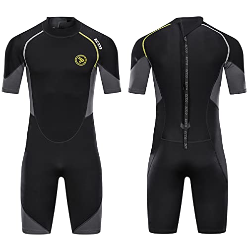 Wetsuit Shorty For Men 1.5Mm Neoprene Back Zip Wetsuit Spring For Diving Surfing Snorkeling Swimmingm201Bg-L #TOP18