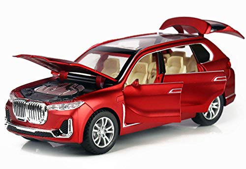 Image of Metal Pull Back Diecast Car Suv 1:24 Big Bmw X7 Pull Back Car Model With Sound Light Boys Gifts Toys For Kids?Pack Of 1?,Multicolor