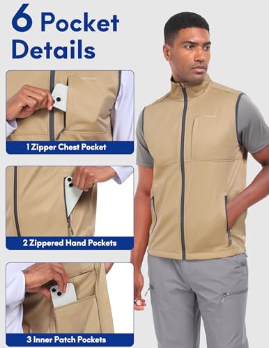 Haimont Men's Lightweight Outerwear Vest Windproof Sleeveless Jacket with Zip Pockets for Golf Hiking Running2