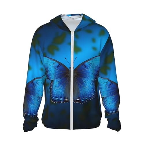 Veste à capuche zippée contre les coups de soleil bleu