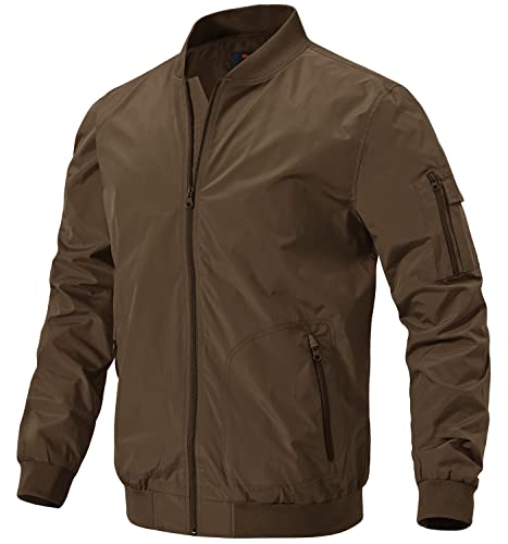 Image of Gopune Men's Windproof Bomber Jacket Lightweight Windbreaker Outdoor Golf Fashion Coat