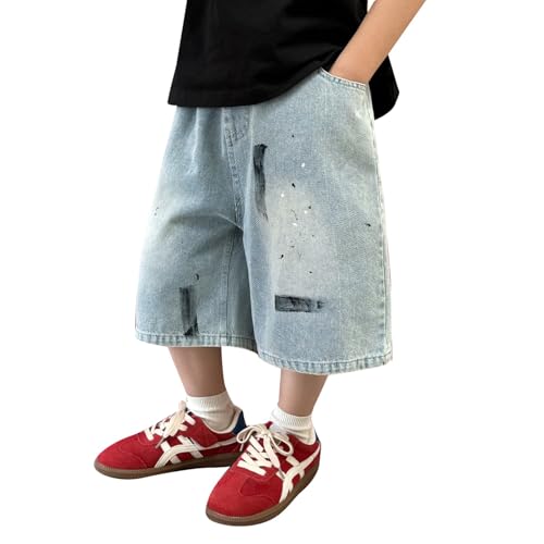 Jean baggy garçon 3-4 ans en denim bleu avec cordon réglable