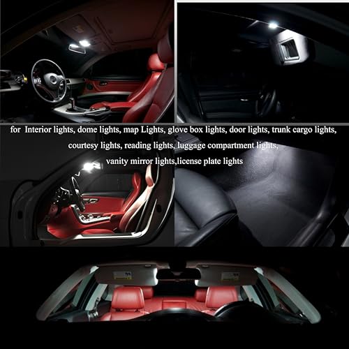 Image of WLJH 578 LED Bulb 211-2 212-2 561 562 41mm 42mm Festoon 8SMD White Canbus Error Free Car Light Interior Dome Map Trunk Cargo Footwell License Plate Lights (Pack of 10) | 211-2 212-2 561 562, 2835 SMD, 400lm, Canbus, Stable Performance, Footwell, License Plate Light, 10-Pack