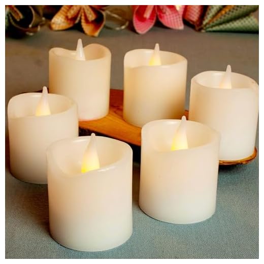 hellum LED Kerzen weiß 6 Stück, Echtwachs Kerzen flackernde Flamme Ø5x5cm, batteriebetrieben (6x CR2032, inkl.) für innen, Weihnachtsdeko, Wachskerzen mit warmweißen LEDs 152760