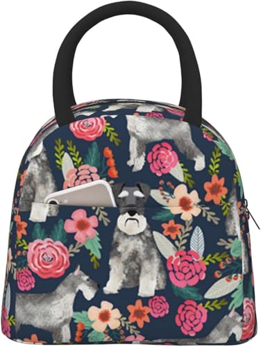 シュナウザー犬 スポーツ ランチバッグ、トートバッグ、 保冷 保温軽量断熱 手提げ食品収納 ポータブル ランチバッグ 弁当袋 ランチボックス お弁当バッグ 保冷バッグ