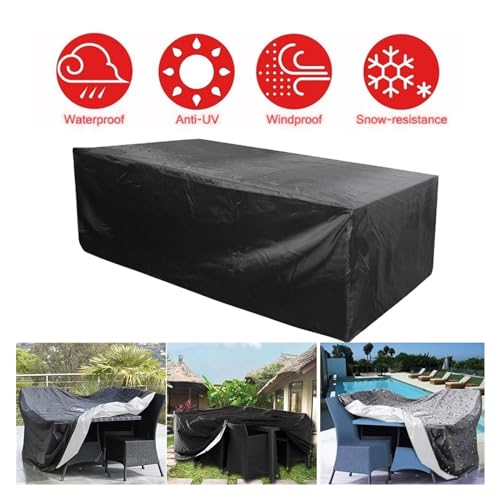 Housse table de jardin bâche protection extérieure imperméable table chaise salon 170cm - 4