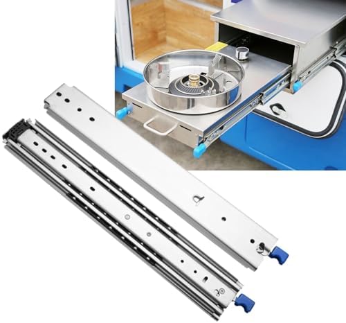 1 Pair Full Extension Drawer Slides 480lb Load Capacity Locking Rail Side Mount Ball Bearing Rails Industrial Guide Glides 3 Inch Width Tool Box Runners(1016mm/40inch)