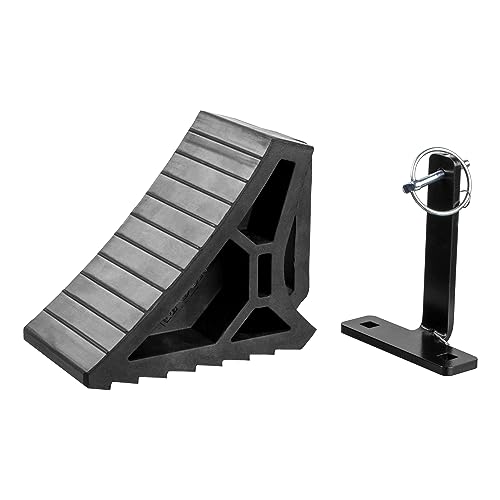 Image of CURT 22803 HD Wheel Chock with Mounting Bracket