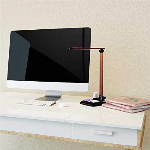 4 En 1 Lampe De Chevet Ports De Lampe De Bureau USB Pad De Charge Sans Fil Led Lampe De Bureau Lampe Lumière Chambre Lampe De Bureau Rechargeable Noir
