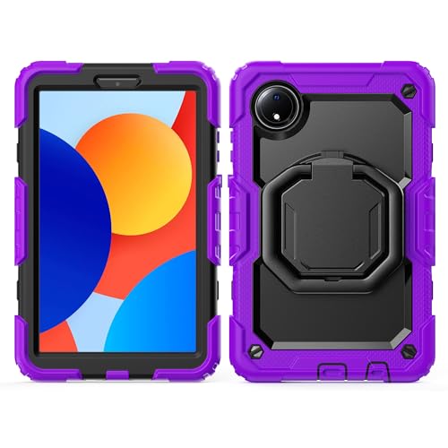 Coque Redmi Pad SE 8.7 2024 violette avec poignée rotative pour les voyages