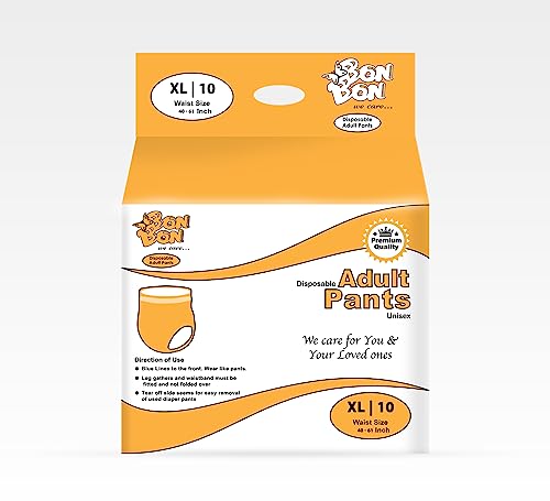 Image of Bonbon Premium Adult Diaper Pant Style Extra Large (PACK OF 1) - 10 Count - XL - Ultra Leak-Guard with Absorption and Distribution Layer (ADL) and Multi-strand leg - Waist Size 40-61 Inch, 101-154 cm