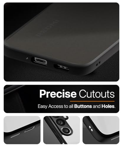 Image of WOW IMAGINE Translucent Hybrid Back Case Cover for Redmi A5 | Poco C71 Smoked Matte Back | Shock Proof 360 Degree Protection | Protective Hard Case - Matte Black