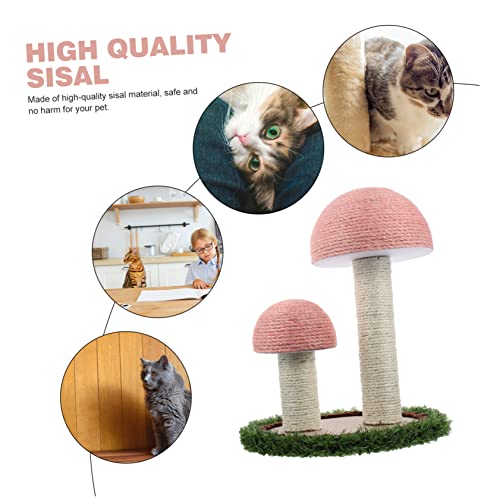 BCOATH Moldura de escalada de gato cogumelo arranhador de gato sisal arranhador de gato brinquedos e