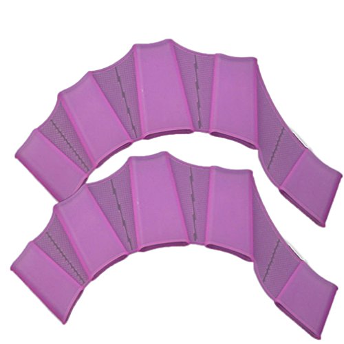 Polytree Silicone Swim Gear Fins Hand Webbed Flippers Training Glove (Pink, S)