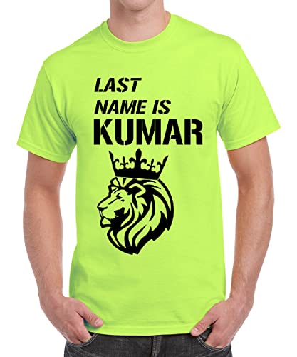 Image of Caseria Men's Cotton Printed T-Shirt -Last Name is Kumar | 100% Cotton | Half Sleeves | Regular Fit | Printed | Round Neck | Graphic T Shirt
