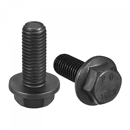 Image of uxcell Metric M14x35mm Hex Flange Bolts, 4pcs 10.9 Grade Carbon Steel Hexagon Head Screws