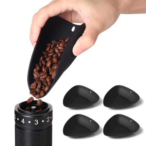 Bincoo Flexible Silicone Coffee Dosing Cup - No-Spill Bean Pouring for Grinders, Pepper & Spice Mill Funnel, Multi-Use Weighing & Pouring Tool, Kitchen Prep Measuring Dish, Set of 4