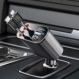 Chargeur de voiture à 4 ports de 60 W : ce chargeur de voiture USB-C haute performance comprend un port USB-C PD 30 W, un câble USB de 12 W pour iPhone, un port USB-C 15 W et un port USB-A de 12 W, vous permettant de charger jusqu'à quatre appareils simultanément. Il est parfait pour l'iPhone 16 Pro Max et d'autres appareils à charge rapide, prenant en charge les PD, QC3.0, AFC, MTK et FCP, les téléphones, les tablettes et les consoles de jeu. Sa répartition efficace de la puissance garantit que tous les appareils se chargent à une vitesse optimale. Compatible avec tous les modèles de voiture à essence, il est adapté pour les accessoires de camion et un ajout pratique aux accessoires de voiture pour femmes