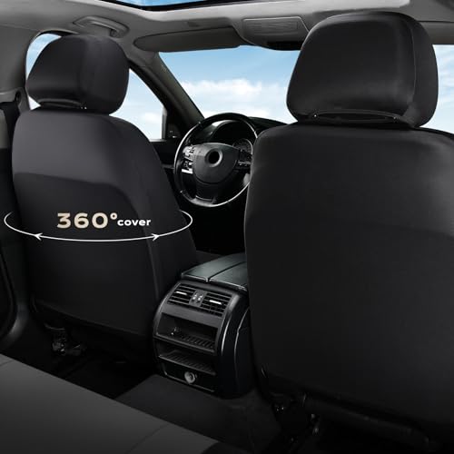 Image of Coverado Leather Car Seat Cover for 2 Seats Front Seat Covers Waterproof Seat Covers 2-Pack Luxury Car Seat Protectors Universal Fit for Most Vehicles, SUV, Truck, Sedan