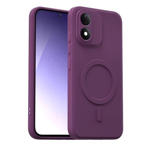 Image of Outlouders Back Cover for Redmi Note 17 5G | Soft Matte Silicone | Magnetic-Safe Logo Design (Magnetic-Safe Not Compatible) | Shockproof | Protective Bumper Case (Purple)