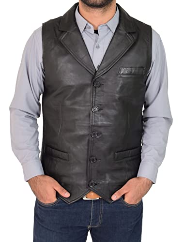 Gilet en cuir véritable homme Calvin un héritage de style à boutonner