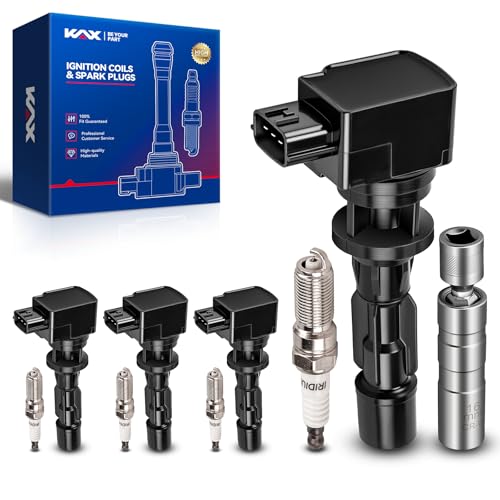 Image of KAX Ignition Coils & Spark Plugs Set Fit for Mazda 5 2008-2010, 2012-2015 | (w /tool) UF604