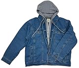 Victory Outfitters Men's Hooded Fleece Lined Denim Jacket - Medium Blue - M