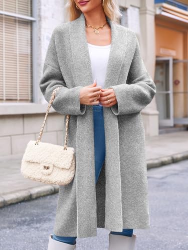 Image of Saodimallsu Womens Long Cardigan Sweaters Chunky Open Front Oversized Slouchy Knit Fall Trendy Coatigan Jackets