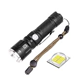 ★ Linterna LED súper brillante: linterna LED recargable USB, linterna LED de alta potencia con XHP50, la salida máxima puede producir 1000 lúmenes. Agregue baterías 18650/22650 para extender las horas de trabajo. 10 veces más brillante que la bombilla vieja.
