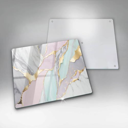 Plaque de protection induction de haute résistance style marbre pastel chic