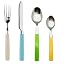 Couverts En Inox 16 Pièces Exzact - Set Coloré Pour 4 Personnes Avec Poignées Ergonomiques