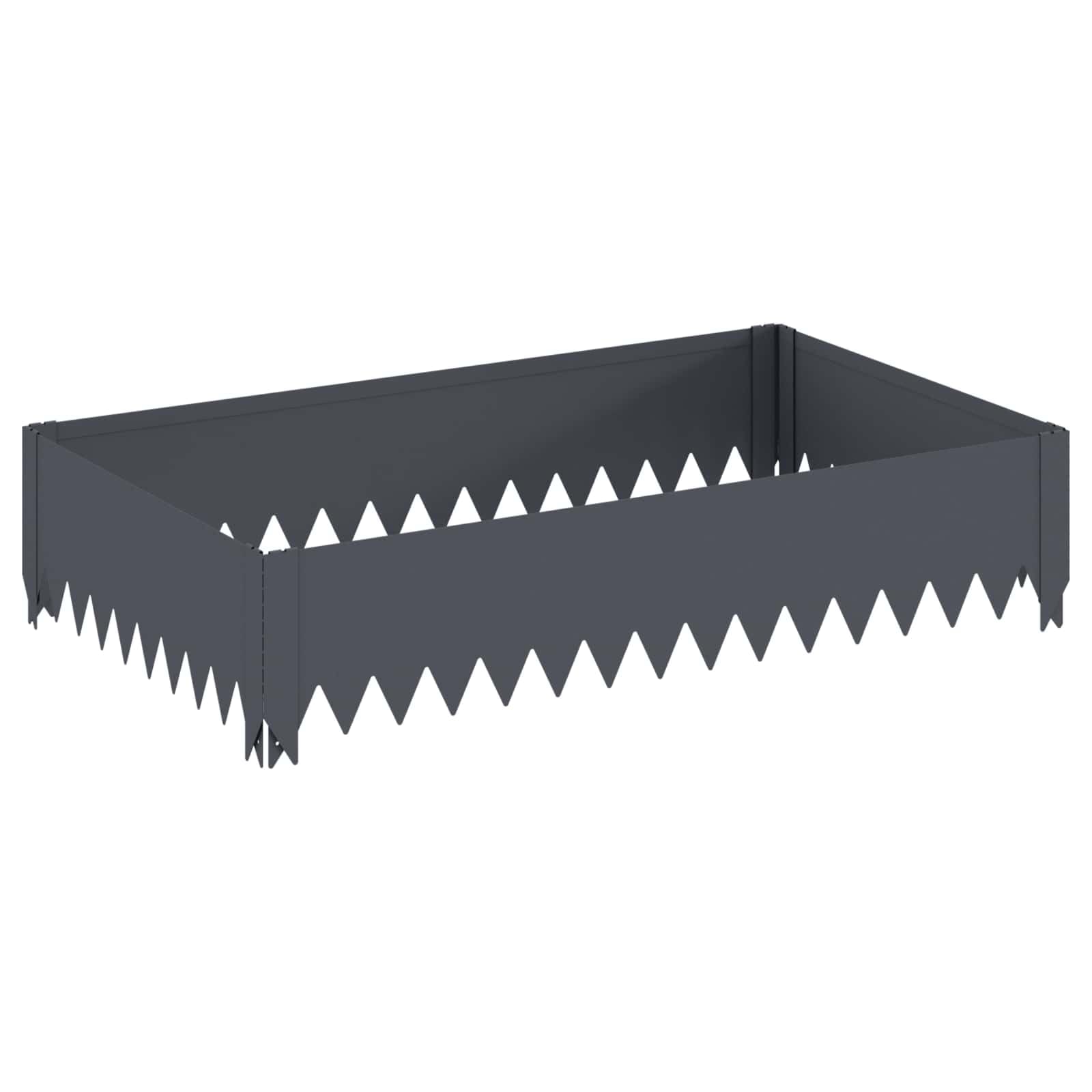 Lot de 4 bordures de pelouse - 100 x 60 x 20 cm - En acier - Anthracite - Pour chemin de jardin