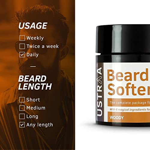 Ustraa Beard Softener - 3.5Oz - Softens And Nourishes Your Beard, No Parabens, No Petrolatum, Long Lasting Moisturization And Shine To Fix Your Coarse Facial Hair, Itch-Free Beard, Easy-To-Manage Beard #TOP4