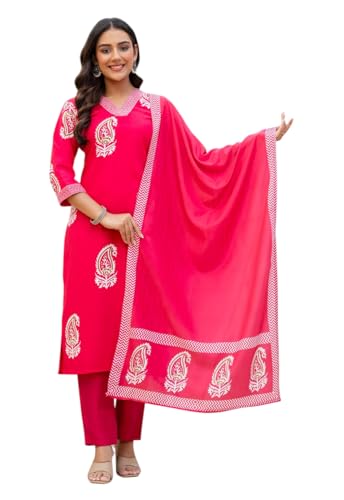 Kurta imprimé en rayonne pour femme Yashika tenue indienne rose L
