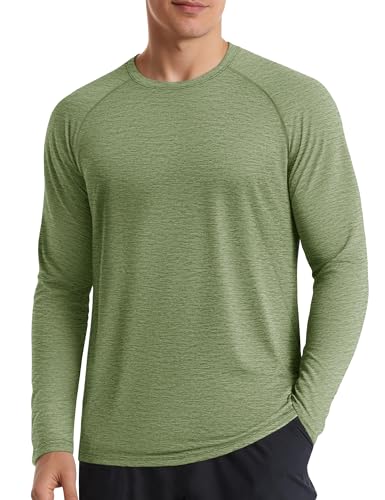 MAGCOMSEN Men's Sun Shirts UPF 50+ SPF UV Protection Long Sleeve Quick Dry Cooling Fishing Surf Water Shirts Work Green,XL