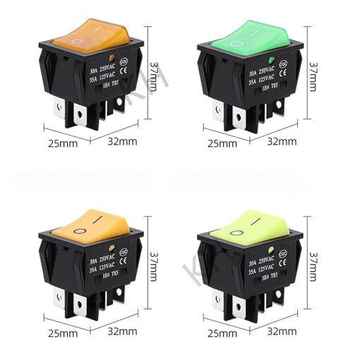 Interrupteur machine à souder KCD4 30A 40A 250V AC 6PIN vert - 5