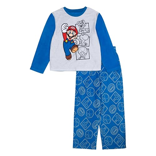 Pyjama Super Mario pour garçon ensemble de nuit 2 pièces bleu