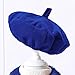 Alvivi Kids Girls Trench Coat Long Sleeve Furry Collar Warm Peacoat with Beret Hat Set for Casual Wear Royal Blue 2-3 Years