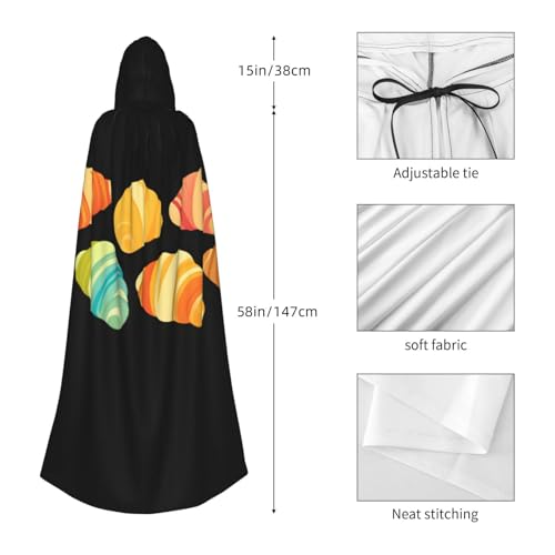 Chaqueta larga con capucha y divertido estampado de cruasanes 5