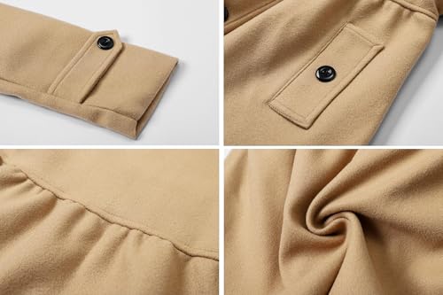 Image of Betusline Girls' Dress Coat, Kids Hoodie Wool Blend Coats Fall Winter Outerwear Peacoat,2-14 Years