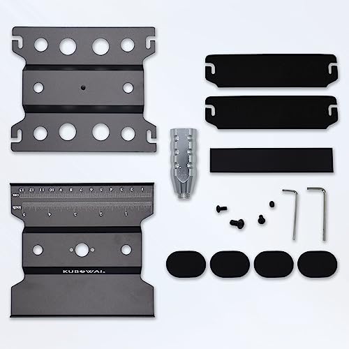 KUBOWAI RC Auto Aluminium Reparatur Workstation, 360 ° Drehung/Heben/Senken Arbeitsständer für 1/8 1/10 1/12 Truck Off Road Modellauto(Schwarz)