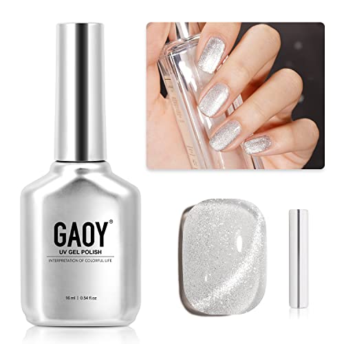 GAOY Cat Eye Gel Nail Polish, Glitter Holographic Nail Polish wit...
