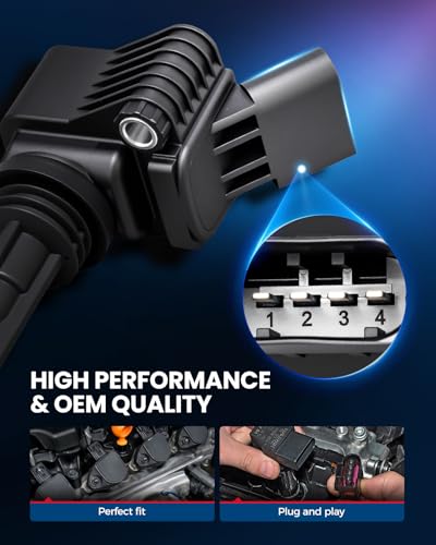 Image of KAX Ignition Coil Set for 2014 2015 2016 2017 2018 2019 Passat Bee-tle Jett-a GTI Golf Aud A3 A4 1.8T 2.0T, UF765 | Beetle 2015-2019, Jetta 2016-2019 2.0T, Golf 2016-2019, Q3 2019-21, GTI 2015-19, Passat 2018 2.0T, Atlas 2018-20 2.0T UF765