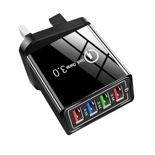 Image of Hyper Charge Pro, Hyper Charge Pro Charger,USB Plug Fast Charging,4-Port Quick Charge 3.0 Hub with Temp Control & Fast Charging (Black)