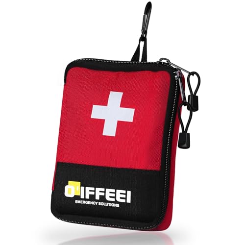 O'IFFEEI Small First Aid Bag Pouch Empty, Handy Portable for Outdoors Camping Hiking Car Home. Small Medical bag for Emergency.