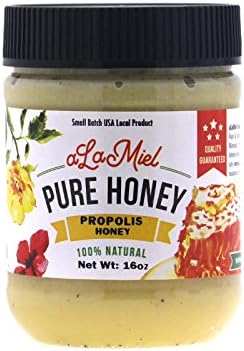 aLaMiel Raw Propolis Honey - Made in USA - 100% Natural & Local - Small Batch Domestic Product 1lb (16oz or 454grams)