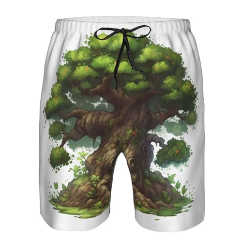 Men's Swim Trunks Cartoon Tree Quick Dry Board Shorts Mens Bathing Suit Beach Swimwear with Pockets 5