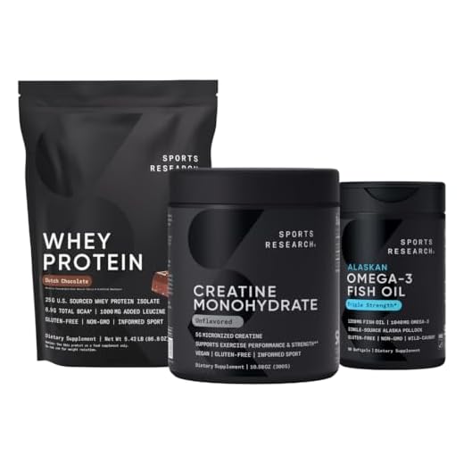 Sports Research® Bundle: Creatine + Whey Protein + Omega-3 Fish Oil